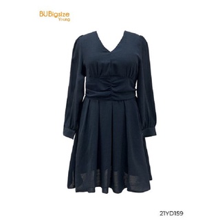Đầm cổ v xếp li nhún eo bigsize 55kg đến 95kg - 21yd159 -