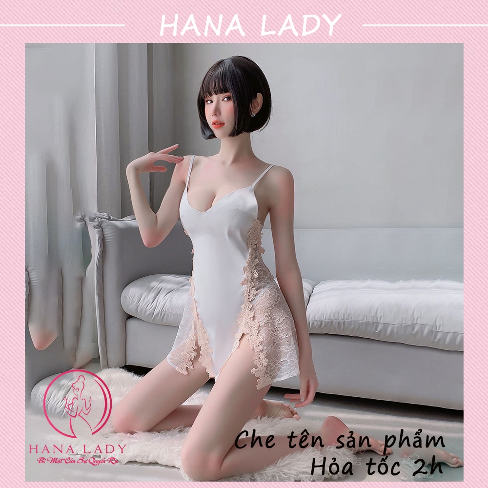 Váy ngủ sexy quyến rũ, gợi cảm xẻ tà phối ren cao cấp VN427