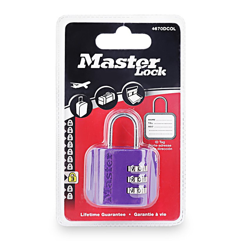 [Hỏa tốc HCM] Ổ khóa vali Master Lock 4670 DCOL có nhãn ghi thông tin cá nhân - MSOFT