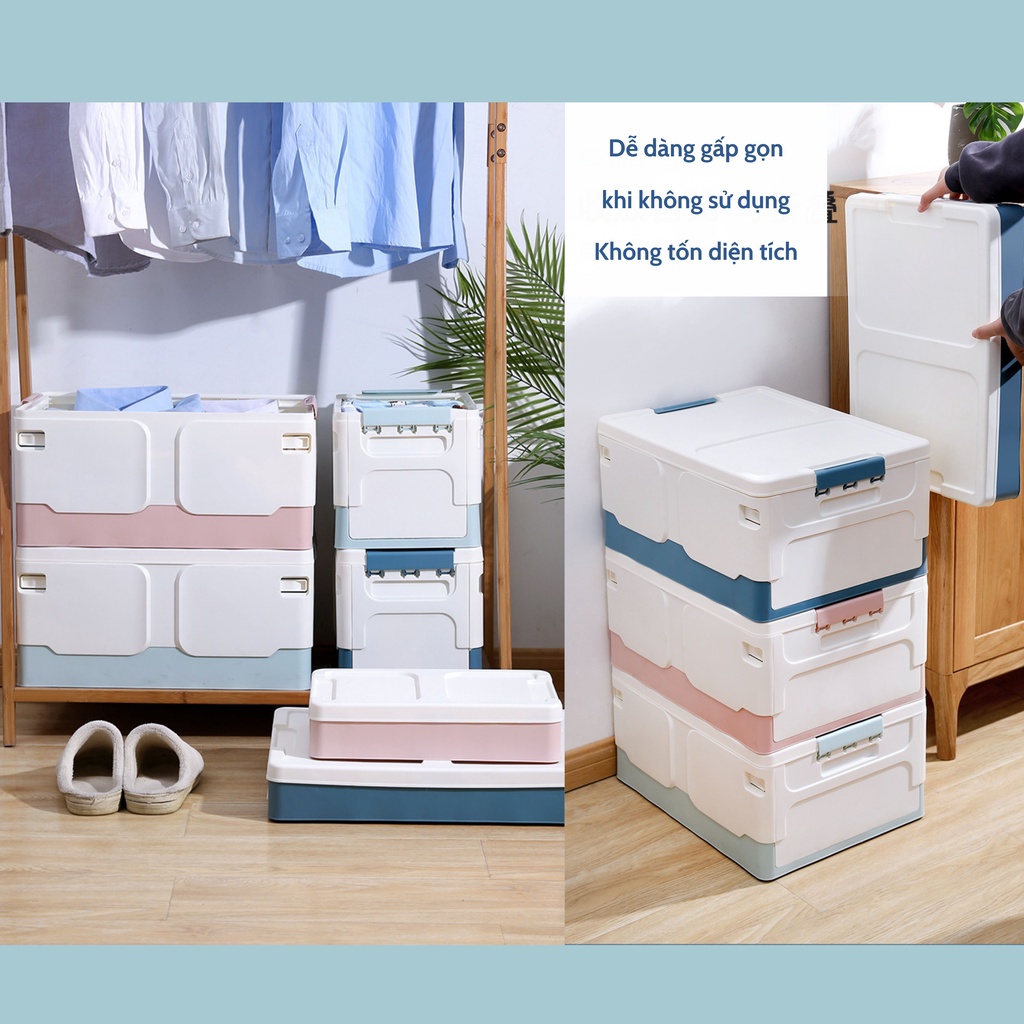 Hộp đựng đồ gấp gọn để cốp xe ô tô, để trong nhà có thể gấp gọn dung tích 45 lít và 25 lít