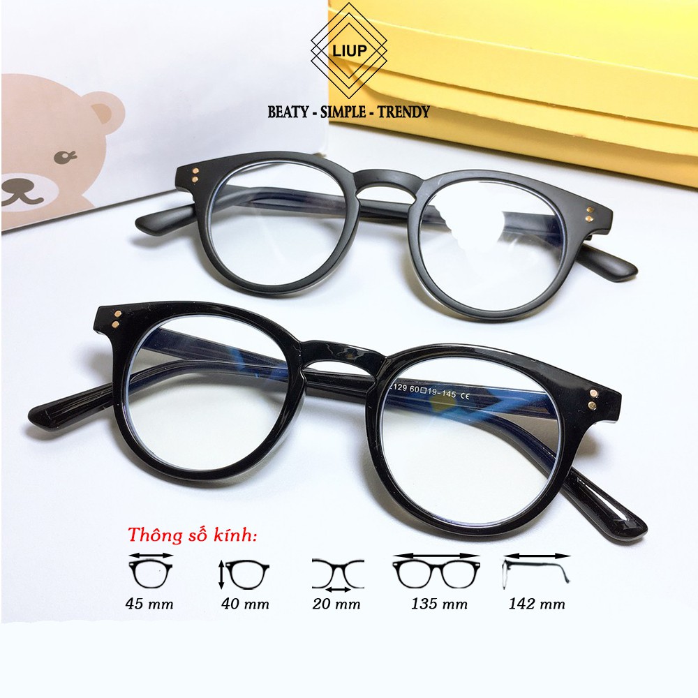 Gọng kính cận nam nữ mắt tròn nhỏ chất nhựa dẽo Liupeyewear 2129 nhận cắt cận viễn loạn