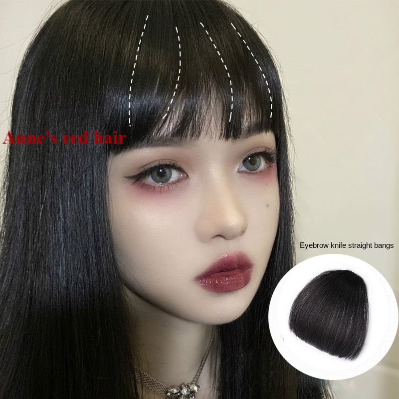 Bộ tóc giả mái ngang in hoạt hình dễ thương cho nữ