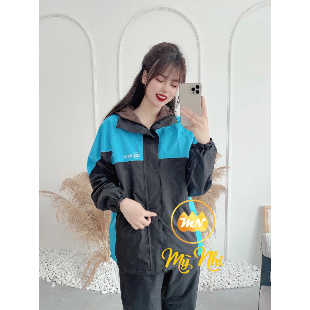 Áo mưa bộ 2 lớp chống thấm tốt, chống gió lạnh, mưa to, bộ quần áo đi mưa thích hợp cả nam và nữ
