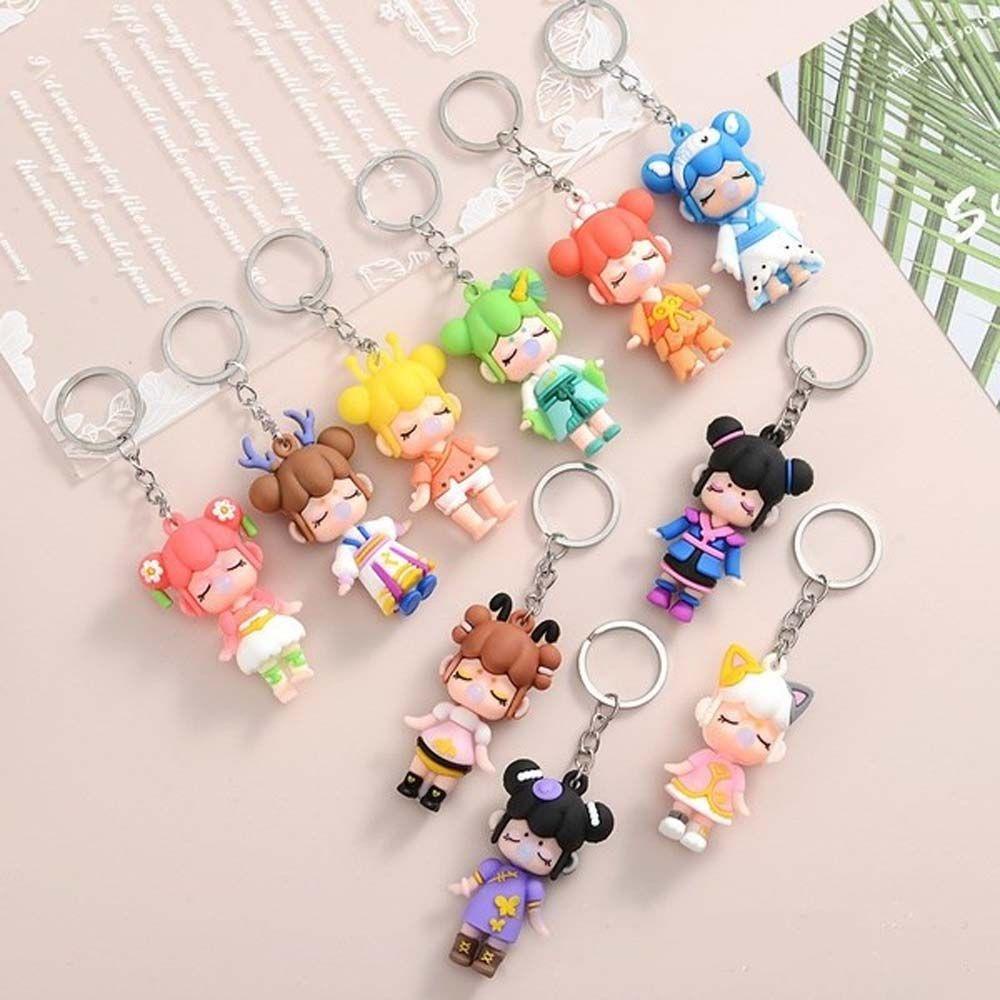 Móc Khóa Cao Su Hình Búp Bê Hoạt Hình Đáng Yêu