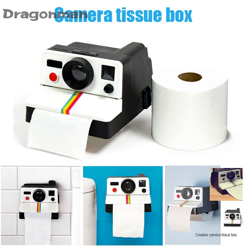  Retro Polaroids Camera Shape Inspired Tissue Box Toilet Paper Roll Holder Box Bathroom Decor