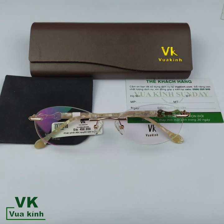 Gọng kính cận khoan không viền VK72