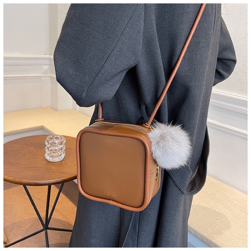 (Order + Hình thật) Túi hộp vuông kèm bông xinh xắn dáng đơn giản - Namii Bags