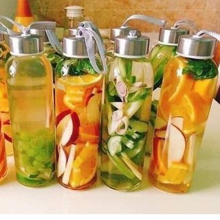 Bình thuỷ tinh 500ml có nắp dây