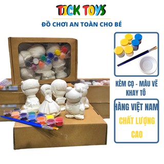 [FREESHIP50K] SET TƯỢNG THẠCH CAO 15CM KÈM MÀU VẼ VÀ CỌ VẼ LUYỆN SỰ KHÉO LÉO CHO BÉ