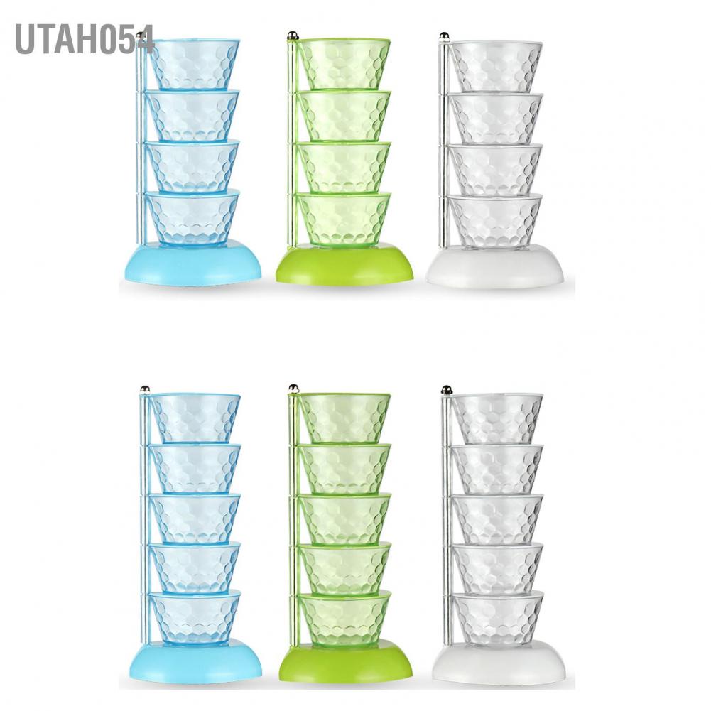 [Hàng Sẵn]Seasoning Storage Box Plastic Multi Layers 360° Rotating Kitchen Spices Pots with Lids for Salt Sugar Pepper【Utah054】