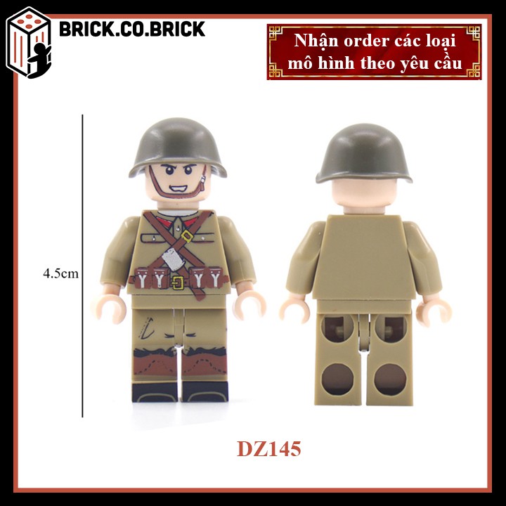 Phụ kiện MOC Army- Lính Nga thế chiến 2- Đồ chơi lắp ráp minifig và non-lego mô hình sáng tạo trang trí quân đội- DZ145