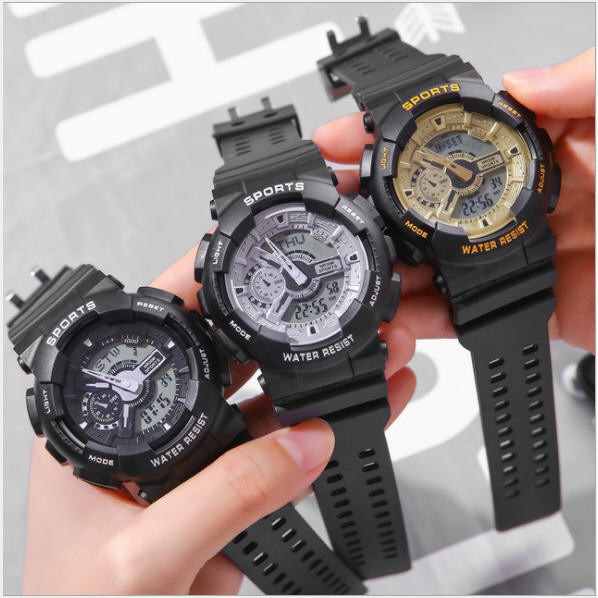 Đồng hồ nữ SPORT 1 điện tử chạy full kim và điện tử dây cao su siêu bền chống nước tốt | BigBuy360 - bigbuy360.vn