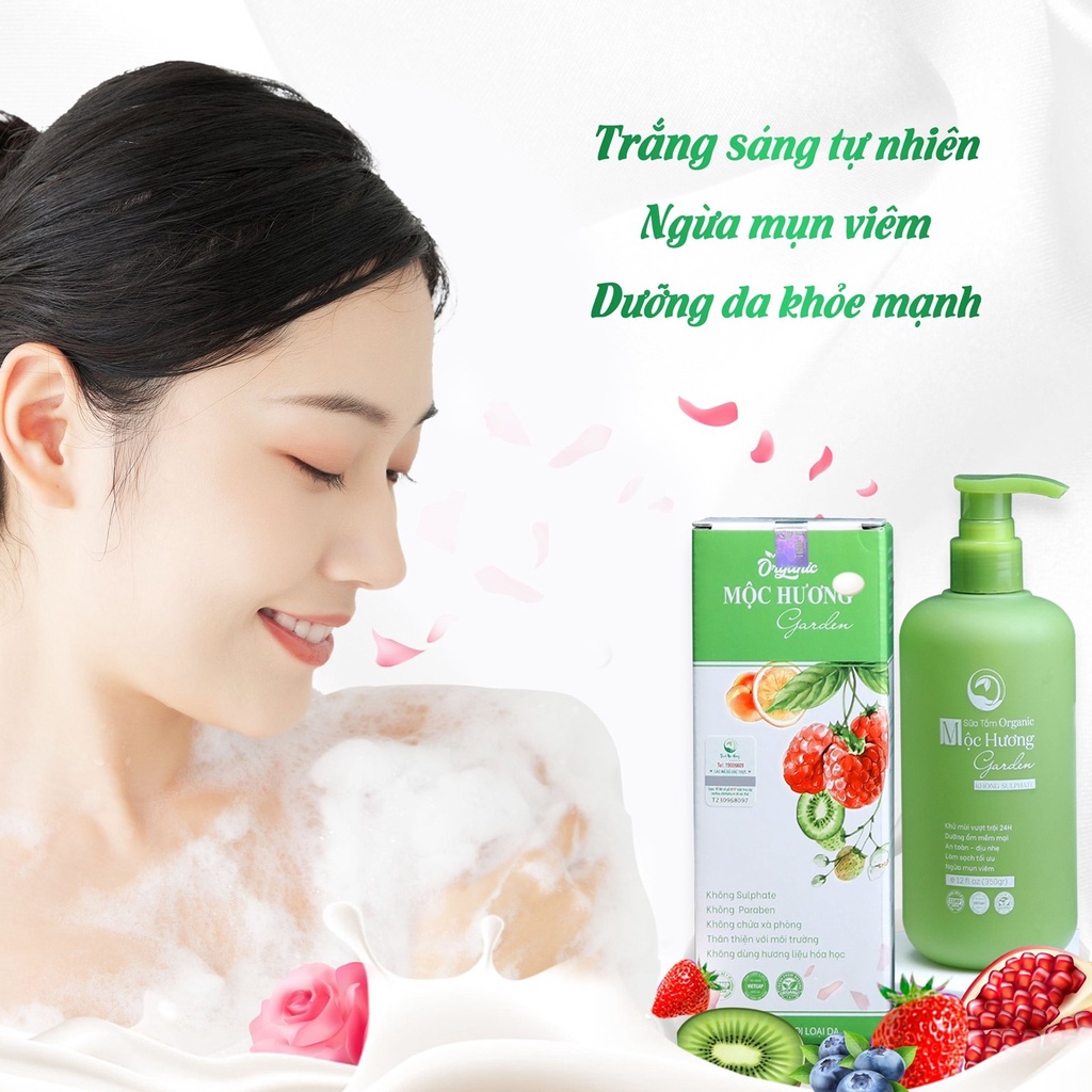 Sữa Tắm Thanh Mộc Hương Garden Organic giúp làm trắng, ngừa viêm nang lông, giảm mùi hôi cơ  thể