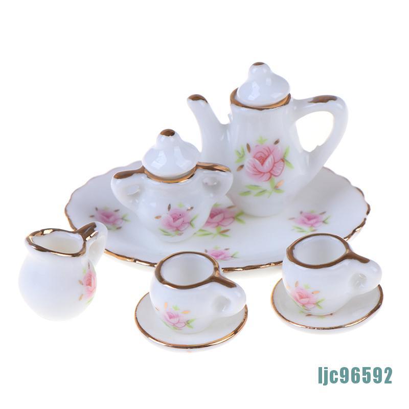 Set 8 Ly Uống Trà Bằng Sứ 1 / 12 Trang Trí Nhà Búp Bê Ljc96592