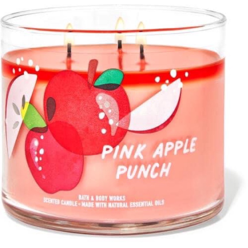 Nến thơm 3 Bấc Bath and Body Works Pink Apple Punch