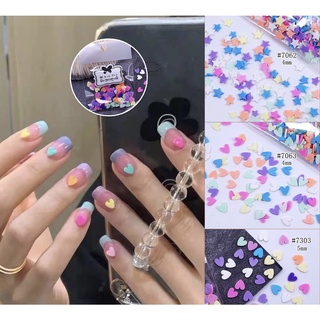 Set trái tim nhiều màu trang trí nail