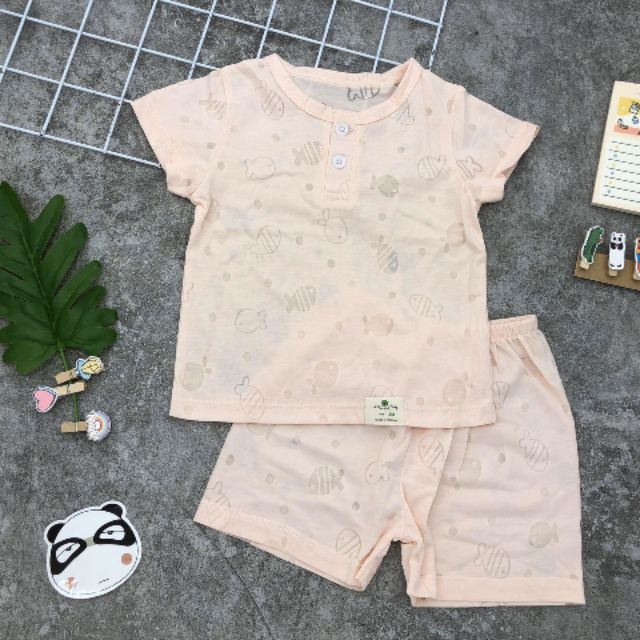 Bộ cotton sơ sinh Hãng LitiBaby vải mềm mại, mỏng mát