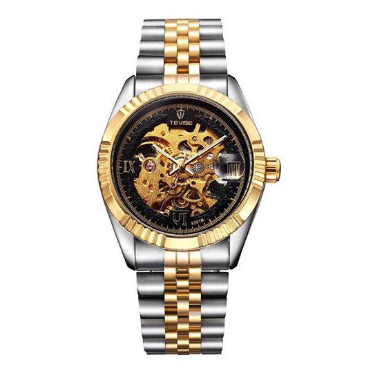 Đồng Hồ Cơ Dây Inoc Đúc Lộ Máy TEVISE Họa Tiết