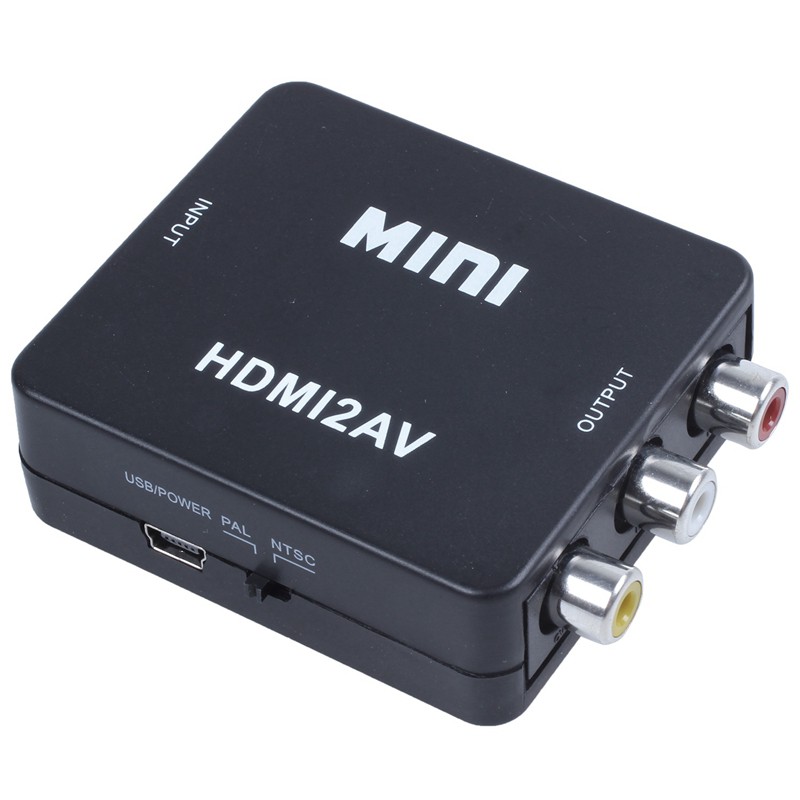 Bộ chuyển đổi video tổng hợp AV HDMI sang 3RCA CVBS màu đen