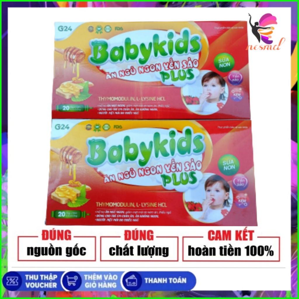 BabyKids plus  yến sào Babykids Ăn Ngủ Ngon Yến Sào chính hãng 💓Freeship💓