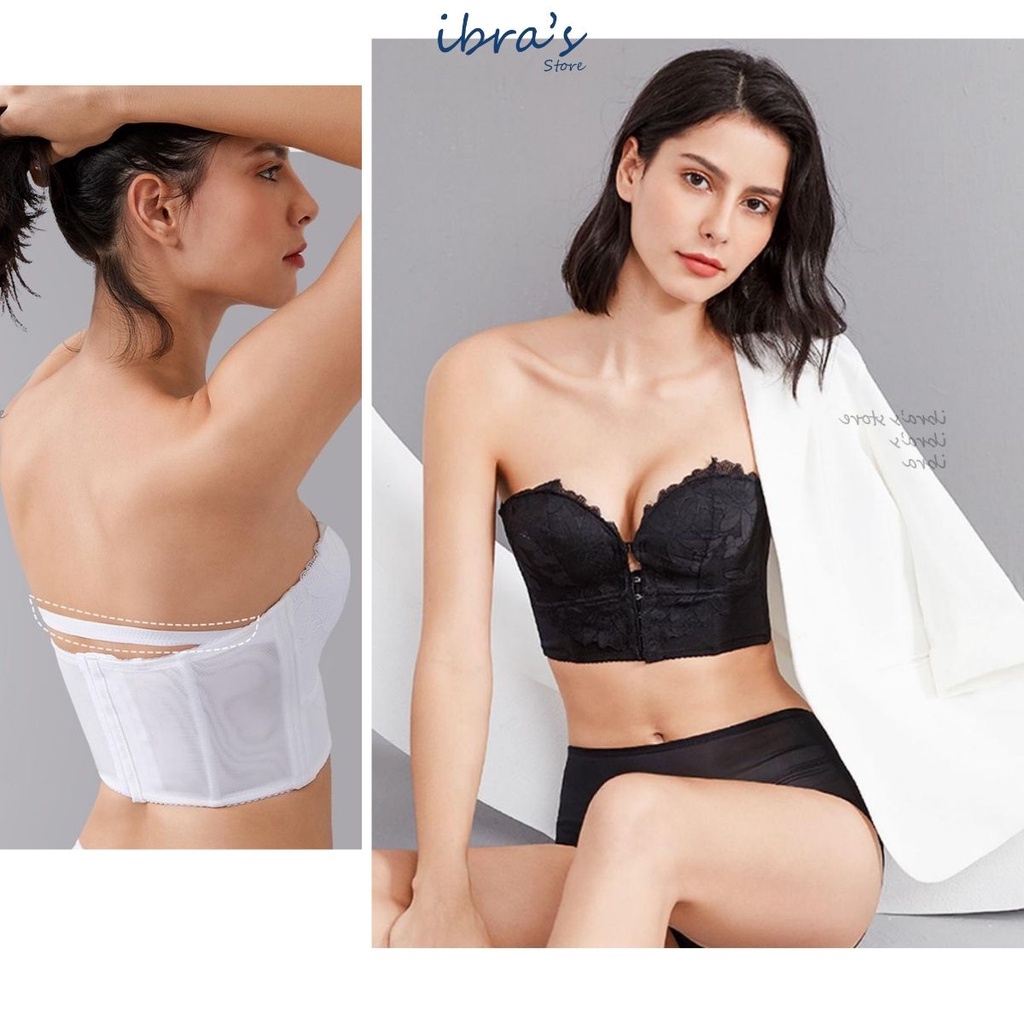 Áo Nâng Ngực Không Dây iBra's Store cài trước tạo khe sexy Áo Lót Bra quây cúp có Gọng sườn cài sau quyến rũ Corset A16