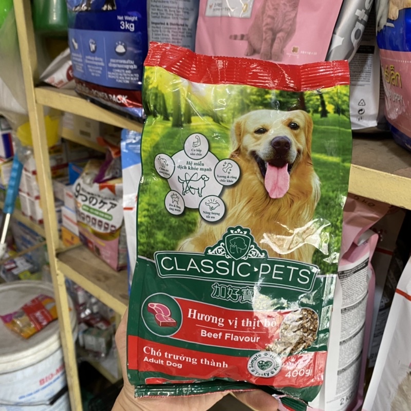 Thức ăn chó Classic Pets vị bò 400g dành cho chó trưởng thành