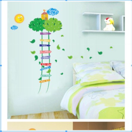 Decal dán tường thước đo cầu thang 7 màu