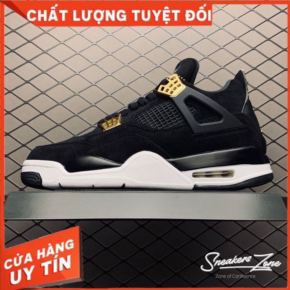 (FREESHIP+HỘP+QUÀ) Giày thể thao Giày thể thao AIR JORDAN 4 ROYALTY đen đế trắng SNEAKERS ZONE