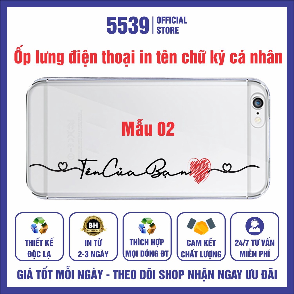ỐP lưng điện thoại in tên chữ ký