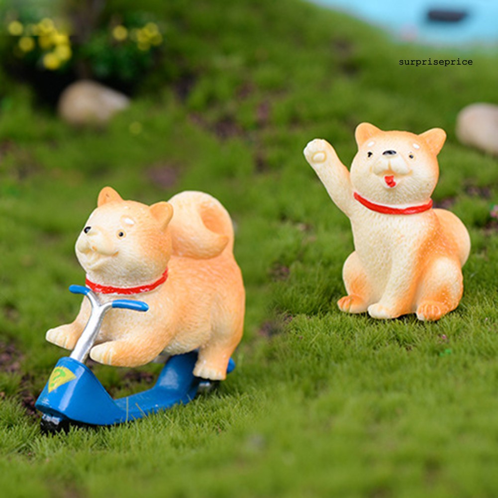 Búp bê mô hình trang trí bãi cỏ sân vườn hình chú chó resin đáng yêu