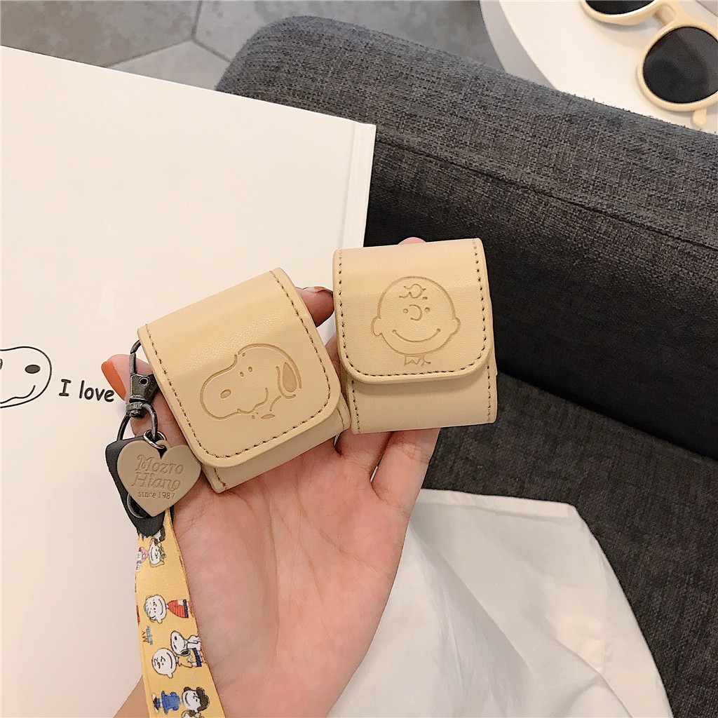 Vỏ bảo vệ hộp sạc tai nghe AirPods Pro AirPods 1 AirPods 2 bằng da kèm móc khóa