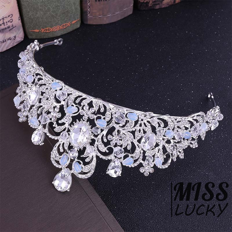 Vương miện công chúa cài tóc đính đá pha lê sang trọng