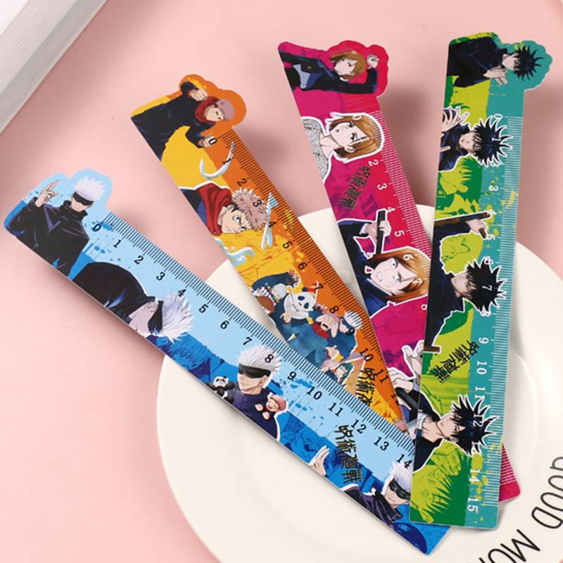 Thước Nhựa Hình Gợn Sóng Anime Jujutsu Kaisen Itadori Yuuji Gojou Satoru Fushiguro Megumi Kugisaki Nobara 15cm