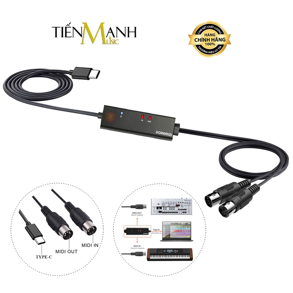 [Chính Hãng] Dây Cáp Midi Type C DOREMiDi MTU11 Cable Cao Cấp Cho Đàn Piano, Organ, Keyboard MTU-11 USB-C
