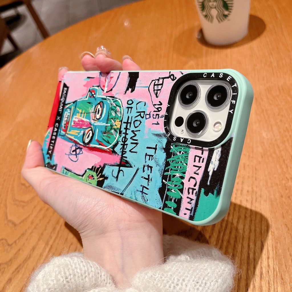 Ốp Điện Thoại Mềm Hình Graffiti Màu Xanh Lá Cho iPhone13Pro iP12Pro XS iPhone11 12Promax 13Promax 11 12 13