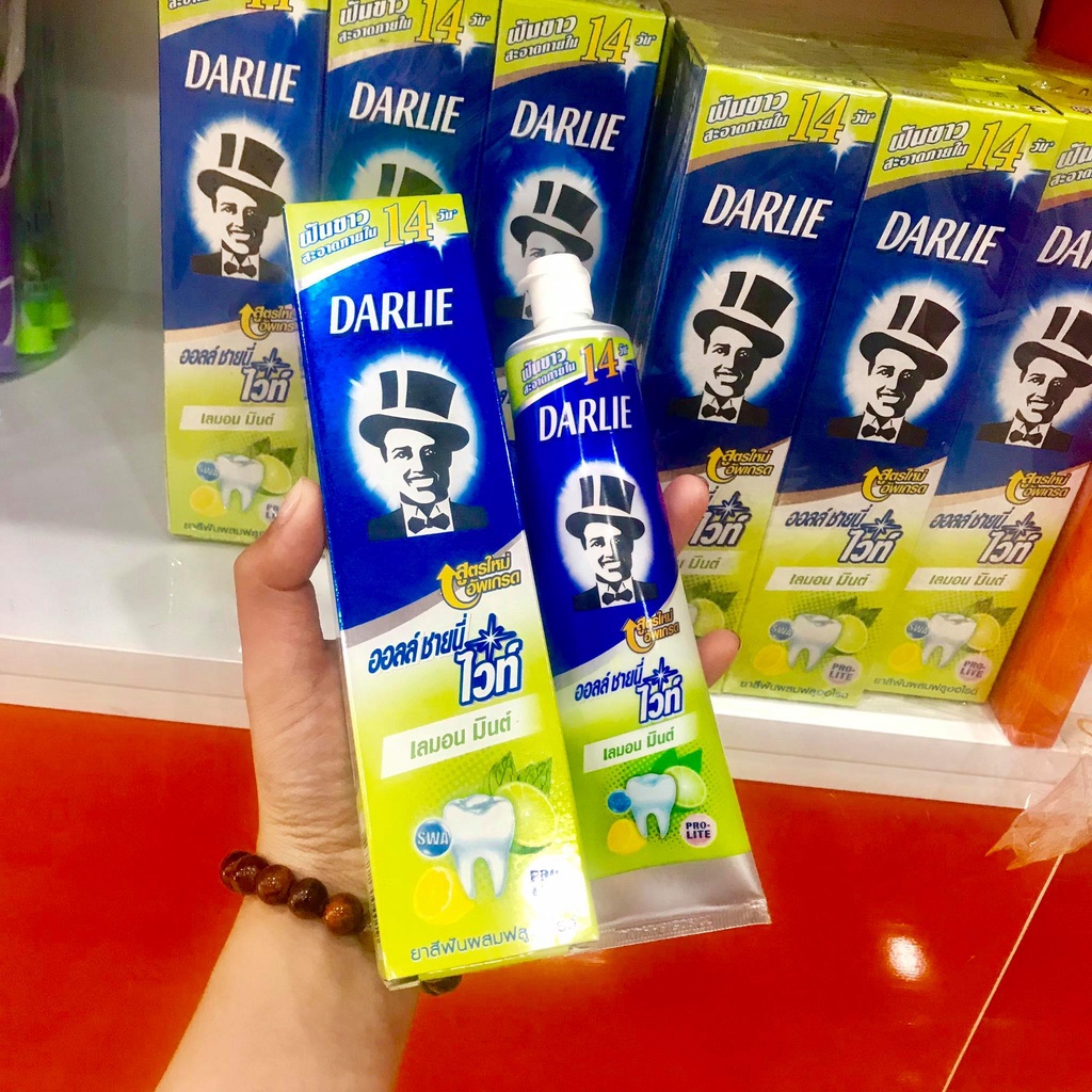 Kem đánh răng ông già Darlie Chanh Bạc Hà (Tuýp 140g) / Kem đánh răng ông tây đen