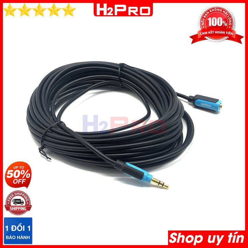 Dây 3.5 nối dài MAPLIN H2Pro cao cấp chống nhiễu-sôi dài 10m, dây 1 đầu jack 3.5 ra đầu 3.5 cái nối dài tai nghe-loa