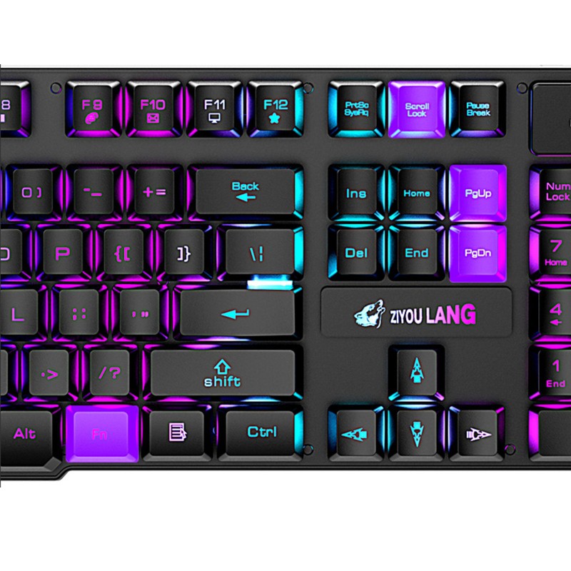 Wili 2.4G Wireless Gaming Keyboard and Mouse Set Colorful LED Breathing Light Keypad