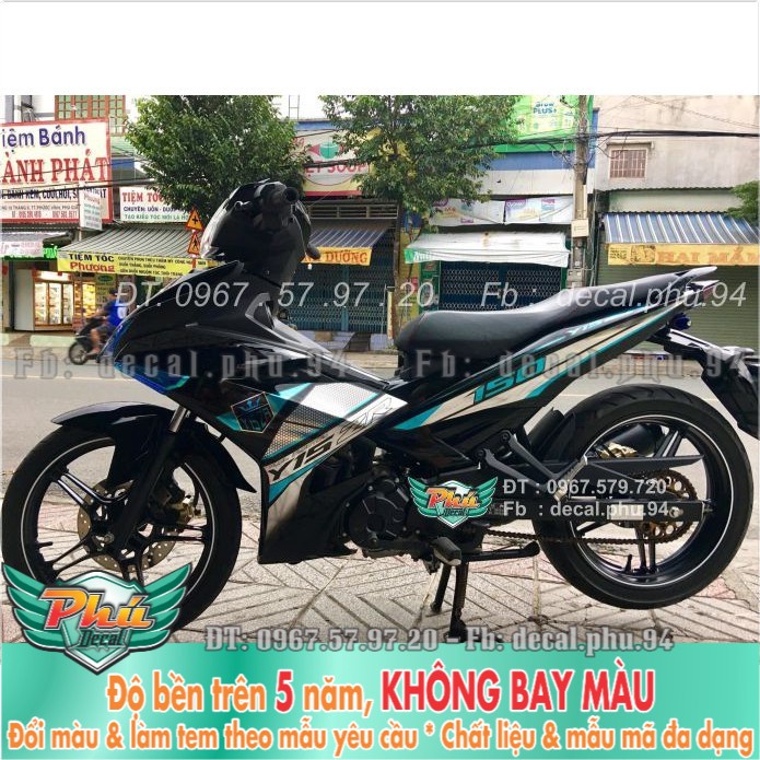 Tem rời Exciter 150 Y15ZR Đen bạc Crom (X) -1
