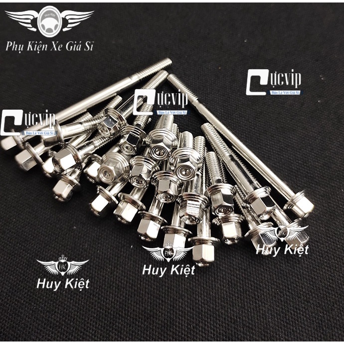 Bộ Ốc Lốc Máy Salaya THÁI Inox 304 Cho Tất Cả Các Dòng Xe Tay Côn Và Xe Số, Tay Ga