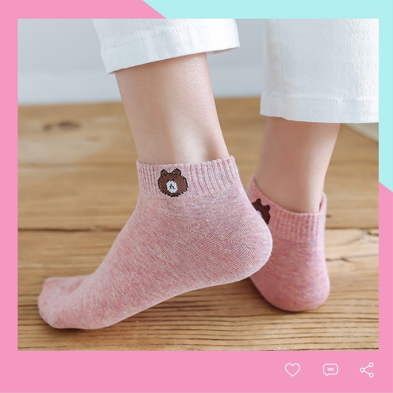 Vớ cổ ngắn Nobato tất gấu cổ thấp siêu hot cực đáng yêu TN67