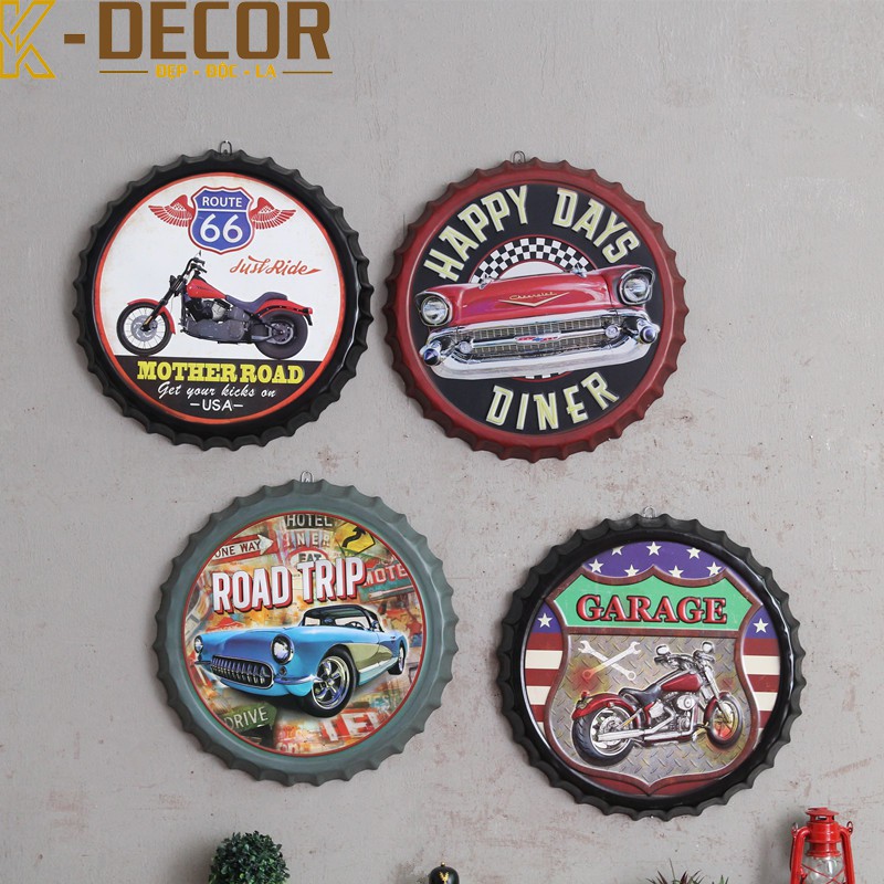 Nắp chai bia decor trang trí treo tường 50cm