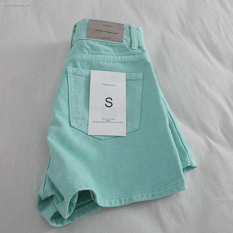 Quần ngắn denim lưng cao ống rộng phong cách Hàn Quốc thời trang mùa hè mới dành cho nữ 2021