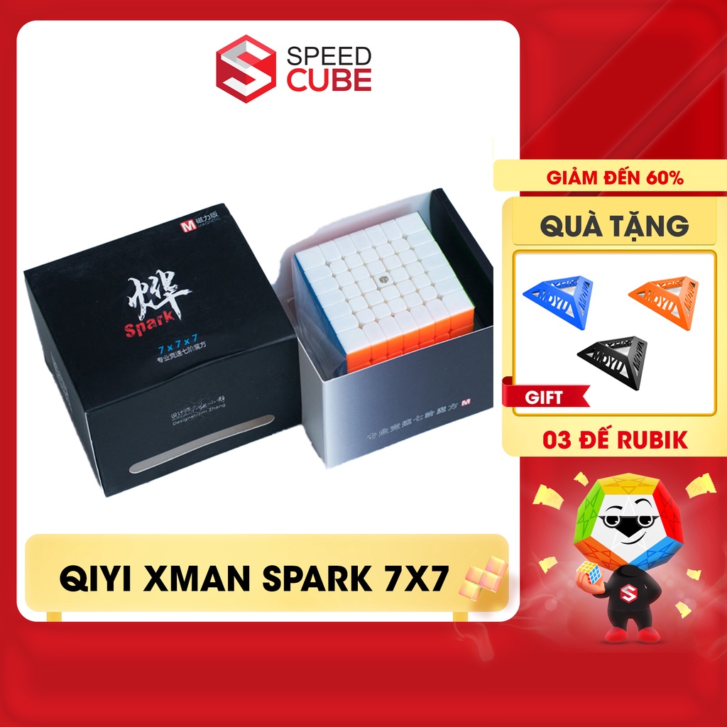 Rubik 7x7 - QiYi X-Man Design Spark 7x7x7 Stickerless Có Nam Châm