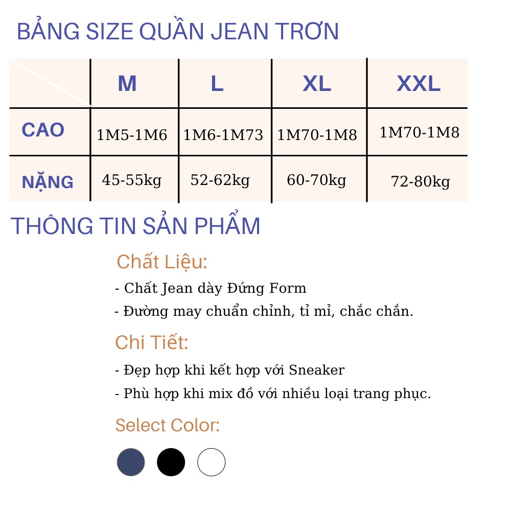 Quần jean nam ống rộng dáng suông trơn trắng form baggy đứng hack chân chất rin bò dày dặn FFSTORE