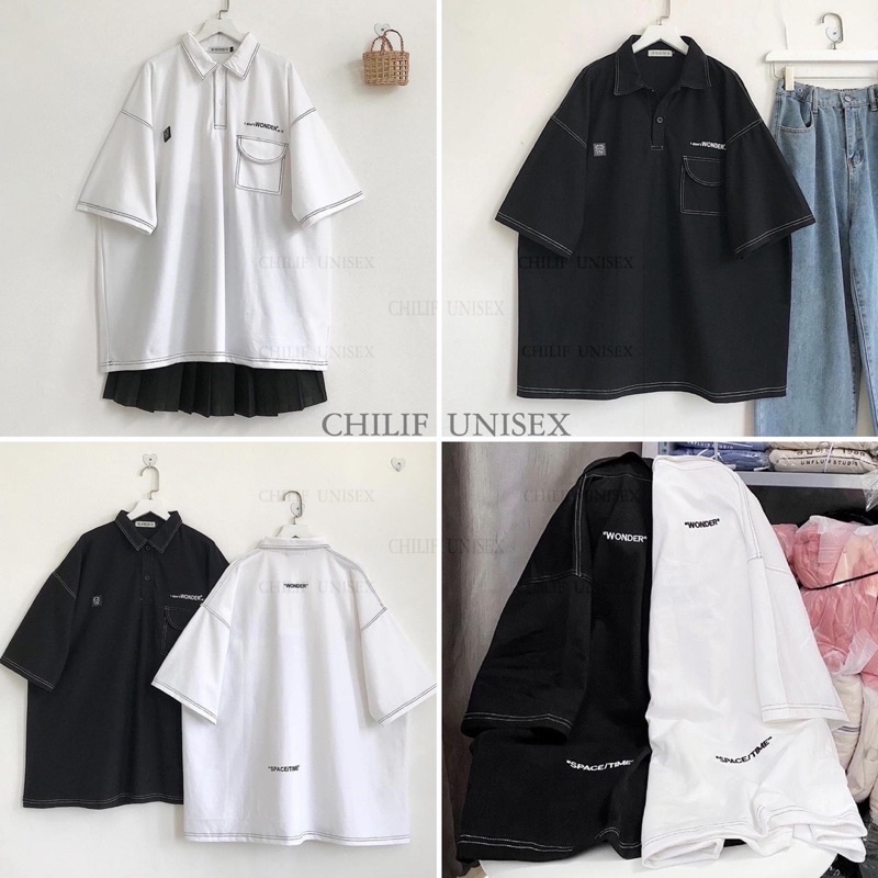Áo phông /Áo thun Polo UNISEX form rộng /Polo cộc tay WONDO [Unisex Nam/Nữ siêu đẹp hàng cao cấp loại 1♥️ ]
