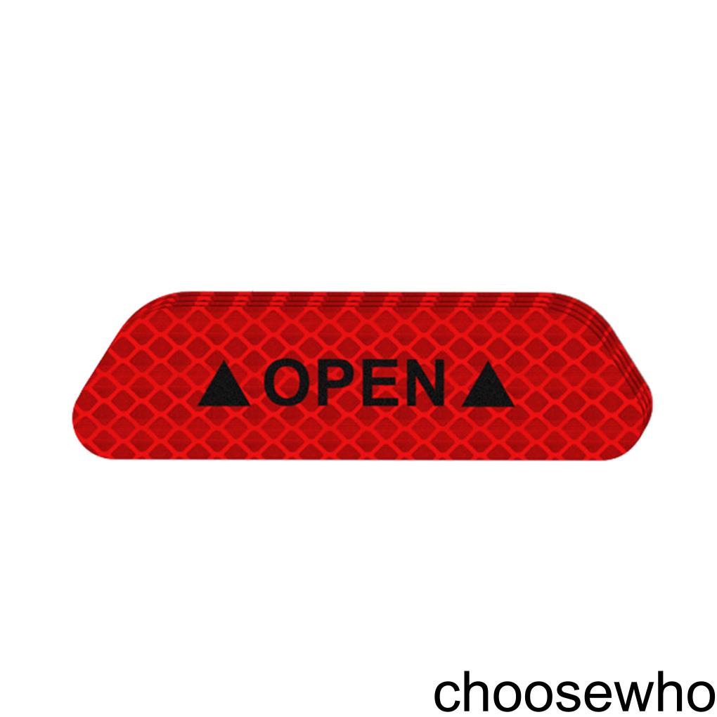 [CHOO] 4PCS/Set Car Door Stickers Warning Mark Reflective Tape Auto Exterior Accessories Open Sign Safety Reflective