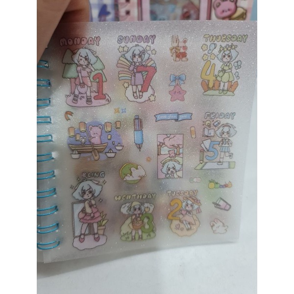 Sổ lò xo sticker 10 trang (có thể dùng làm sổ lưu trữ), size 11cm