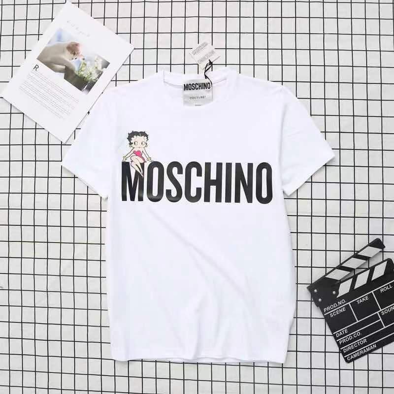 Áo Thun Tay Ngắn In Chữ Moschino Trẻ Trung Cho Cặp Đôi