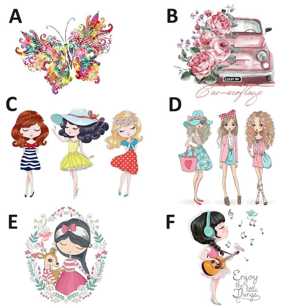 Miếng Dán Trang Trí Quần Áo Hình Bướm Hoạt Hình